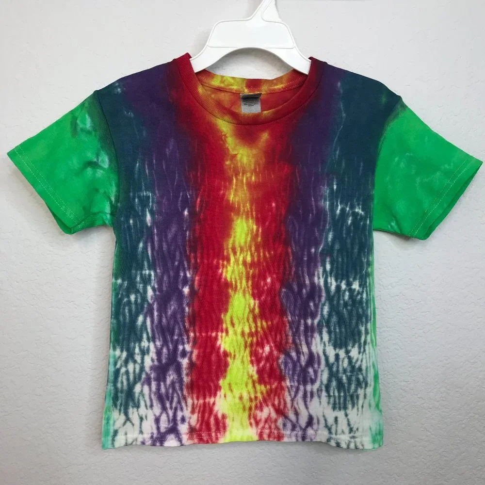 New KIDS Tie-Dye T-Shirt | Green/Purple/Red/Yellow | XS